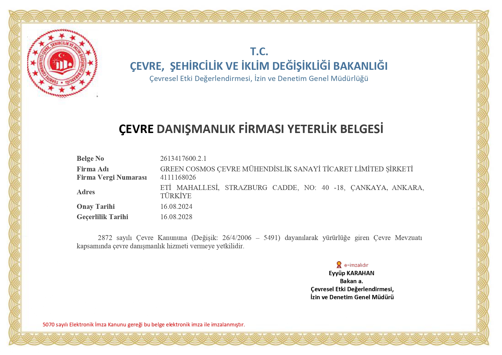 certificate